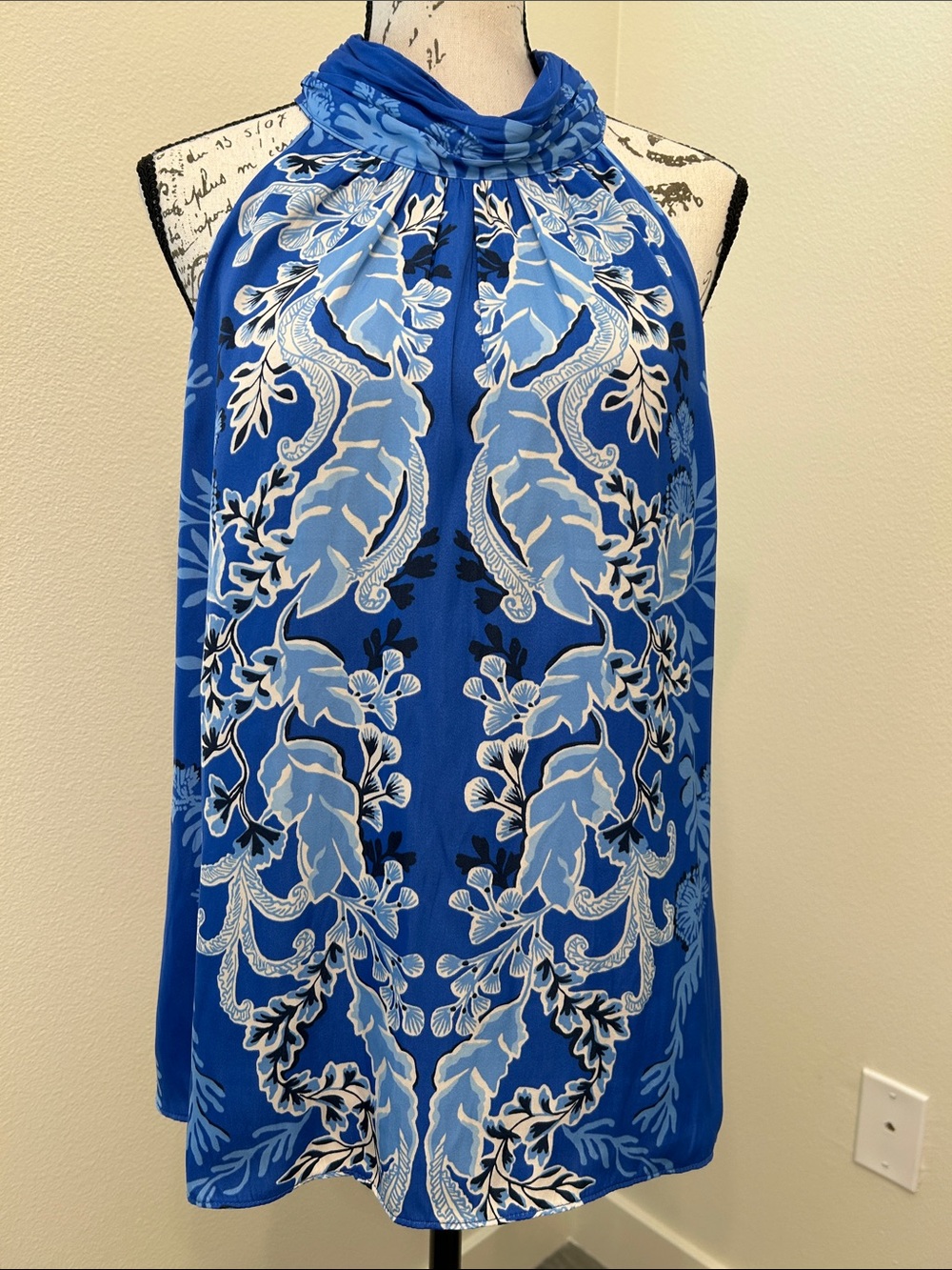 Lilly Pulitzer Donita Halter Top in Alba Blue Baja Cove Print